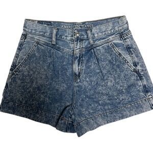 American Eagle Stone Wash High Waisted Mom Denim Shorts Women's 4